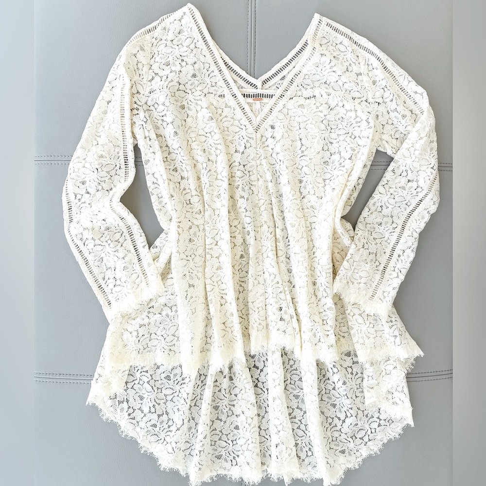 free people x urban outfitters vintage boho lace festival dress | maxi top in XS